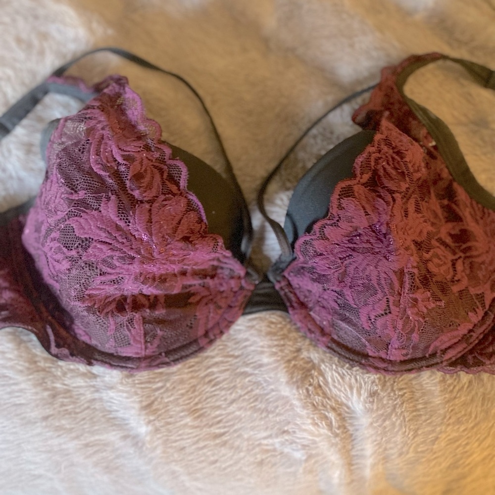 Adore Me bra 36DD purple/black